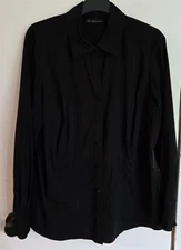 Womens Plus 18W INC International Concepts Black Button Up Shirt Top Blouse