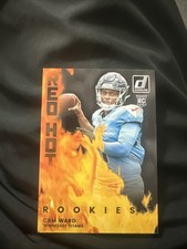 2025 Panini Donruss Football Red Hot Rookies Cam Ward Titans Rookie Insert