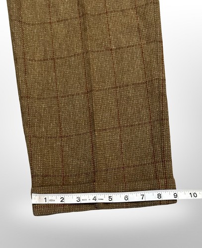 Vintage Polo Ralph Lauren Pants Mens 34x32 Wool Plaid Pleated Dress USA 90s - Picture 9 of 9