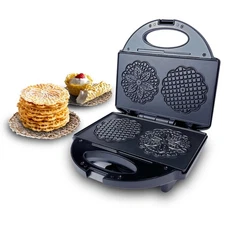Pizzelle Maker with Non-Stick Coating, Electric Pizzelle Cookie Baker Press w...