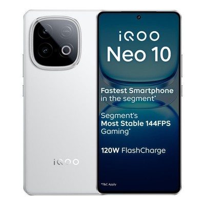 iQOO Neo 10 5G 8GB+256GB Alpine White Dual SIM Unlocked Android Mobile Phone