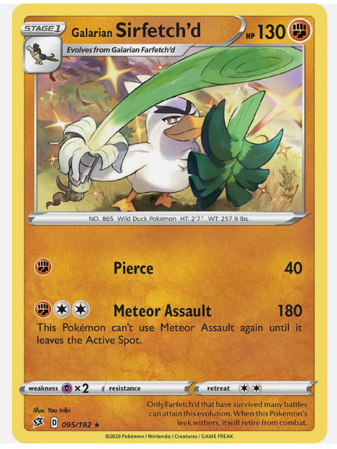 Galarian Sirfetch'd 095/192 Rare Rebel Clash Pokemon TCG