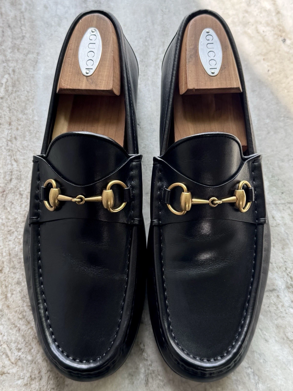 MOCASSINS GUCCI 1953 HORSEBIT 9 / 9,5 NOIR CUIR JORDAAN HORSEBIT