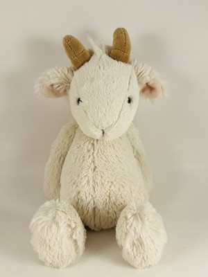 JELLYCAT Bashful Billy Goat Plush Stuffie Retired Cream Beige Horns Soft 12 