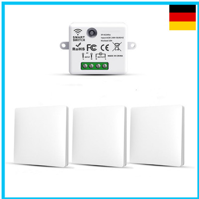 RF433 Funk Lichtschalter Set 10A 240V Batterielose Wandplatten