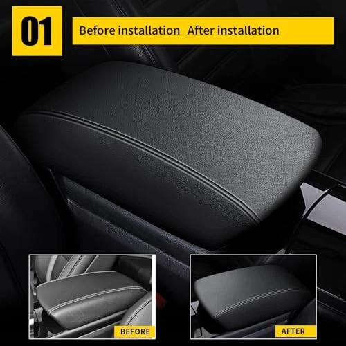 Center Console Armrest Cover for Ford Edge 2015-2020 Black Color Design Foto 2 de 4