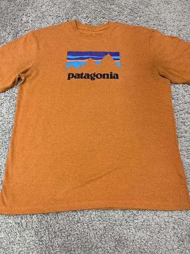 Camisa Patagonia Para Hombre Camiseta Mediana Naranja Quemado Manga Corta Logo Calce Regular - Imagen 2 de 15