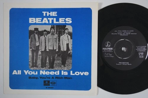 BEATLES All You Need Is Love ARCHIVE M- SLEEVE & Sweden 45 JEFF BECK VARIANT