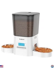 Automatic Cat Feeder 3.5L for 2 Cats, Timed Dry Food Dispenser, Voice Recorder