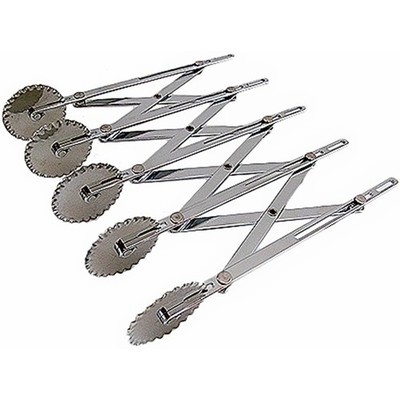 MATFER BOURGEAT STAINLESS STEEL ADJUSTABLE PASTRY CUTTER, 5 FLUTED WHEELS 141013