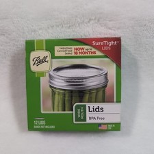 Ball Jars Wide Mouth Sure Tight Lids, 12 Count (1440042050), Preserving Canning