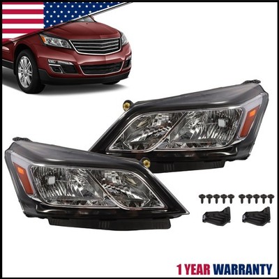 For Chevy Traverse 2013 14 15 16 17 Left&Right Side Headlights Halogen Chrome
