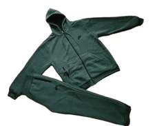 Nike Mens Full Sweatsuit Fleece Zip Up Hoodie Joggers Sweatpants Green Large. 