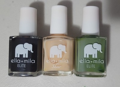Ella + Mila Nail Polish Elite Set of 3 Holiday Fling Bare Sheer Paradise Isle