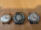 3 Vintage Mechanical Watches Timex With Date Working