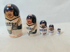 Nesting Dolls Russia USSR Vintage matryoshka baseball MLB Houston Astros Altuve
