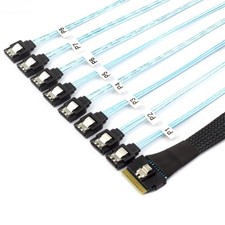 PCI-E SAS SFF-8654 8I to 8X SATA straight head conversion cable