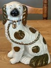 Antique 19th Century Staffordshire Copper Luster King Charles Spaniel Wally Dog