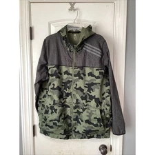 Adidas Camo Jacket Mens Sz XL S1 Vets Day Hoodie Fleece Lined Zip Up Performance