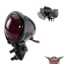 Motorrad LED R&uuml;cklicht Bremslicht E-gepr&uuml;ft 12V Chopper Bobber Custom schwarz ro