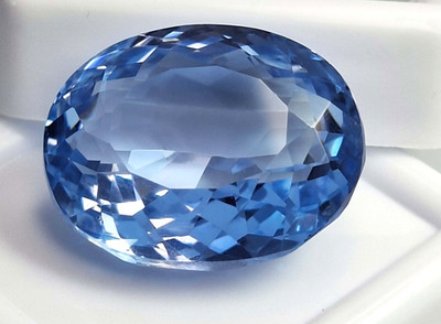 Brazilian Blue Topaz Oval Cut 23-25 Ct Natural Loose Certified Gemstone SP105