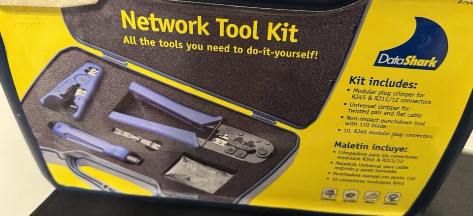 DataShark Network Tool Kit Crimper Punch Down PA-70007 Data Shark RJ45 RJ11 Cat5 - Image 2 of 2