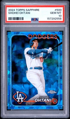 2024 TOPPS CHROME SAPPHIRE #500 SHOHEI OHTANI PSA 10 COLOR MATCH🔥🔥 MVP 🚀