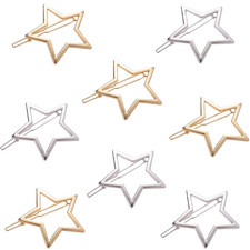 8 Pcs Exquisite Hollow Star Shape Hair Clips Hair Pins for Women's and Girls Go