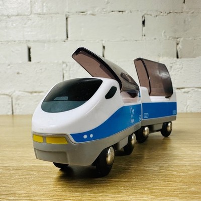 White Blue Hape Passenger Train Locomotive Thomas & Friends Wooden Railway Brio