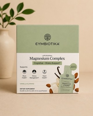 Cymbiotika Liposomal Magnesium Complex Vanilla Almond 28x10mL Packets NEW IN BOX