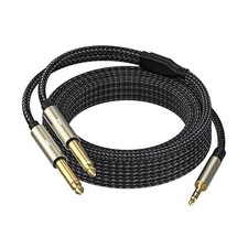 3.5mm TRS to Dual 6.35mm 1/4 Inch TS Mono Y Splitter Stereo Cord Adapter