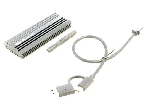 52270 Hard Drive Enclosure: M.2 PnP SATA III, USB 3.1 Aluminum QOLTEC