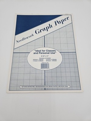 Craft World Needlework Graph Paper Tablet, Open Box, Contains 29 Sheets