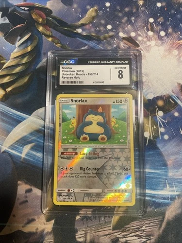 Pokémon Snorlax 158/214 Reverse Holo Card Unbroken Bonds NM Condition