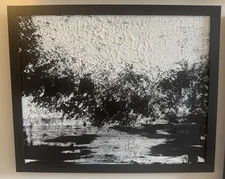 Framed Abstract Black White Painting Industrial Modern Loft Contemporary Decor