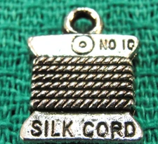 20Pcs. Tibetan Silver SPOOL OF SILK THREAD Charms Pendants Earring Drops PR090