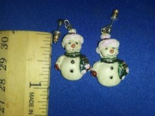 Snowman Christmas Earrings -Adorable