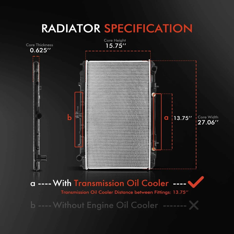 2x Kit de montaje de radiador y ventilador de refrigeración para Infiniti I30 Nissan Máxima 2000 2001 Foto 2 de 4