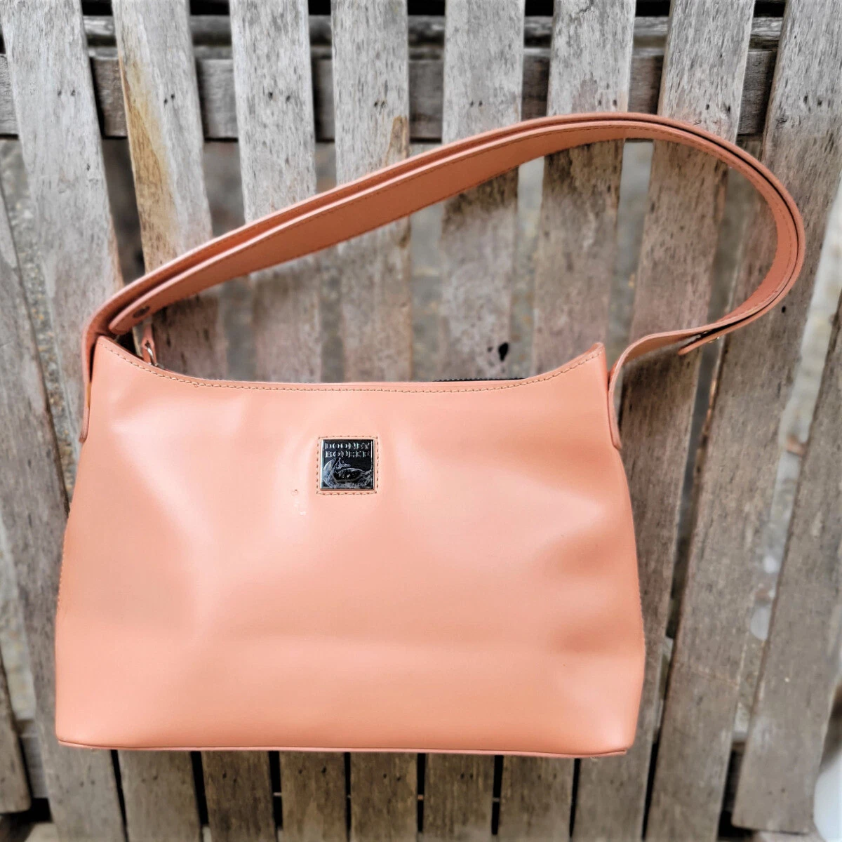 DOONEY BOURKE Peach Leather Adjustable Strap Shoulder Bag
