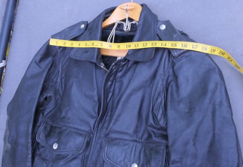 VINTAGE BERMAN'S MILITARY POLICE STYLE SCHWARZE LEDERJACKE HERREN USA GRÖSSE 40 - Bild 6 von 12
