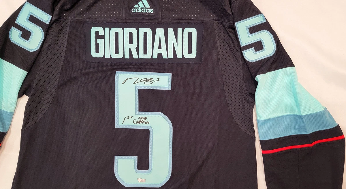 Kraken Mark Giordano Autographed Adidas Jersey 54 Inaugural Patch Fanatics