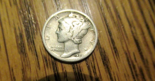1929-S Silver Mercury Dime VF Condition FREE SHIPPING k