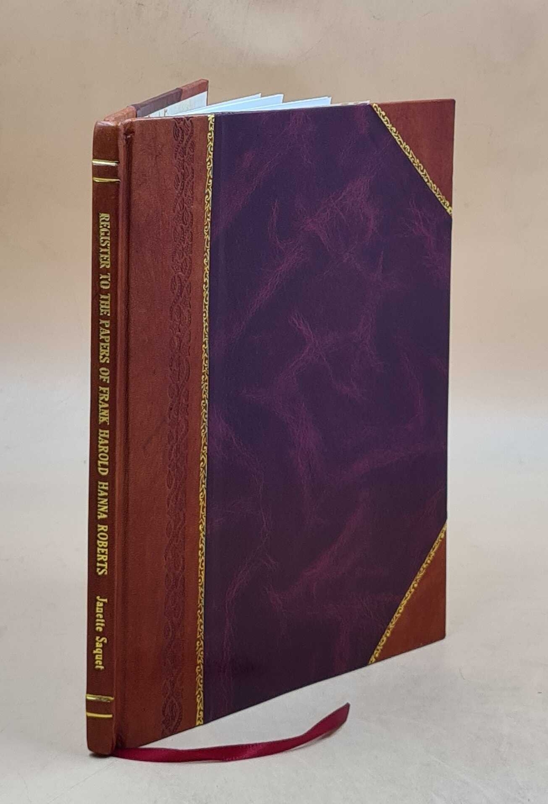 Frank Harold Hanna Roberts Jr Papers Leather Bound Historical Archive  