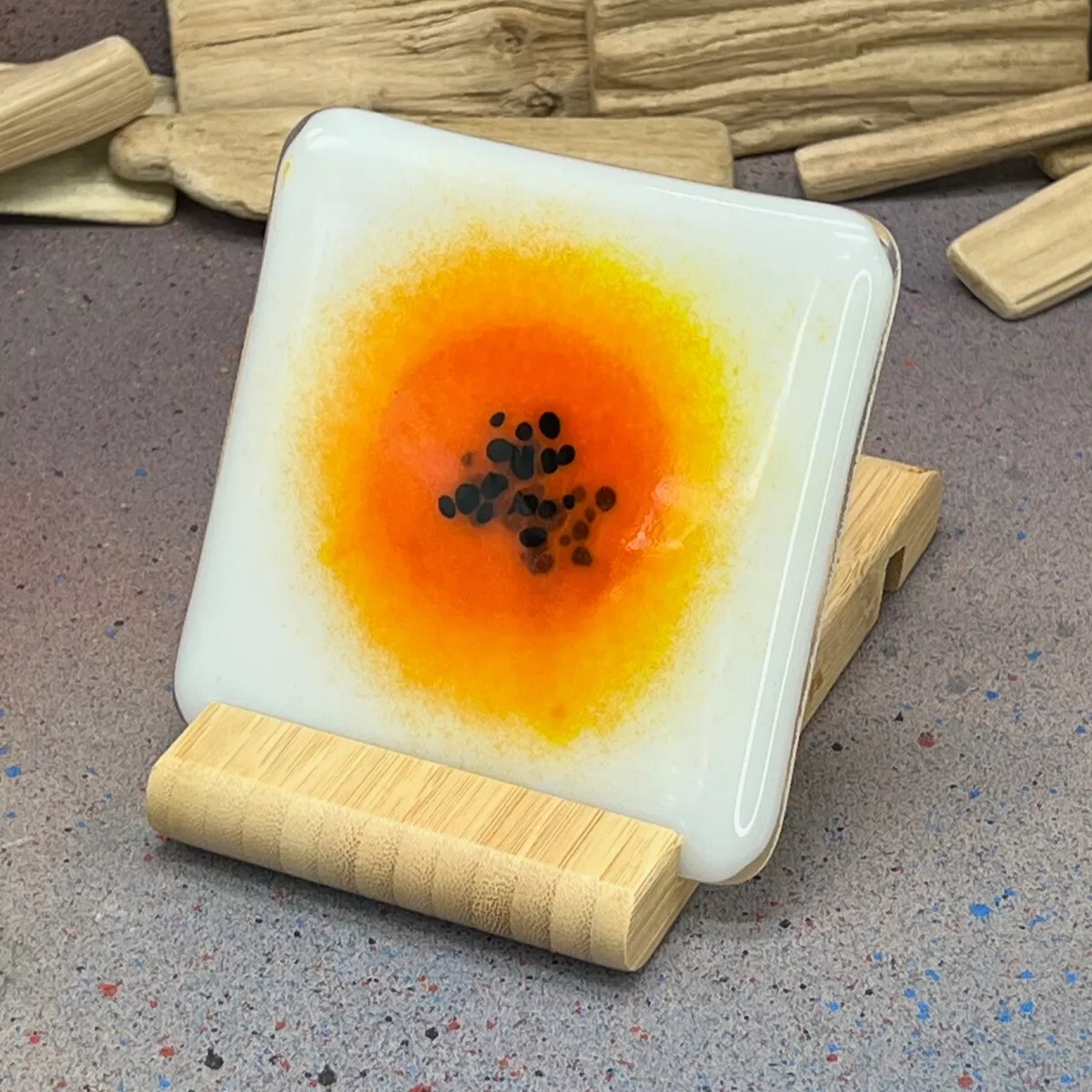 Orange sale glass coasters