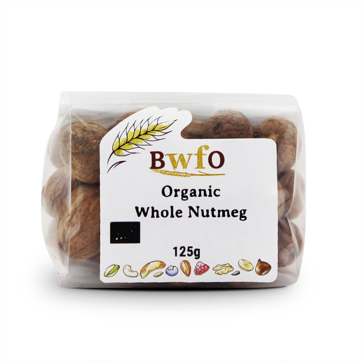 Organic Nutmeg Whole 125g | BWFO | Free UK Mainland P&P