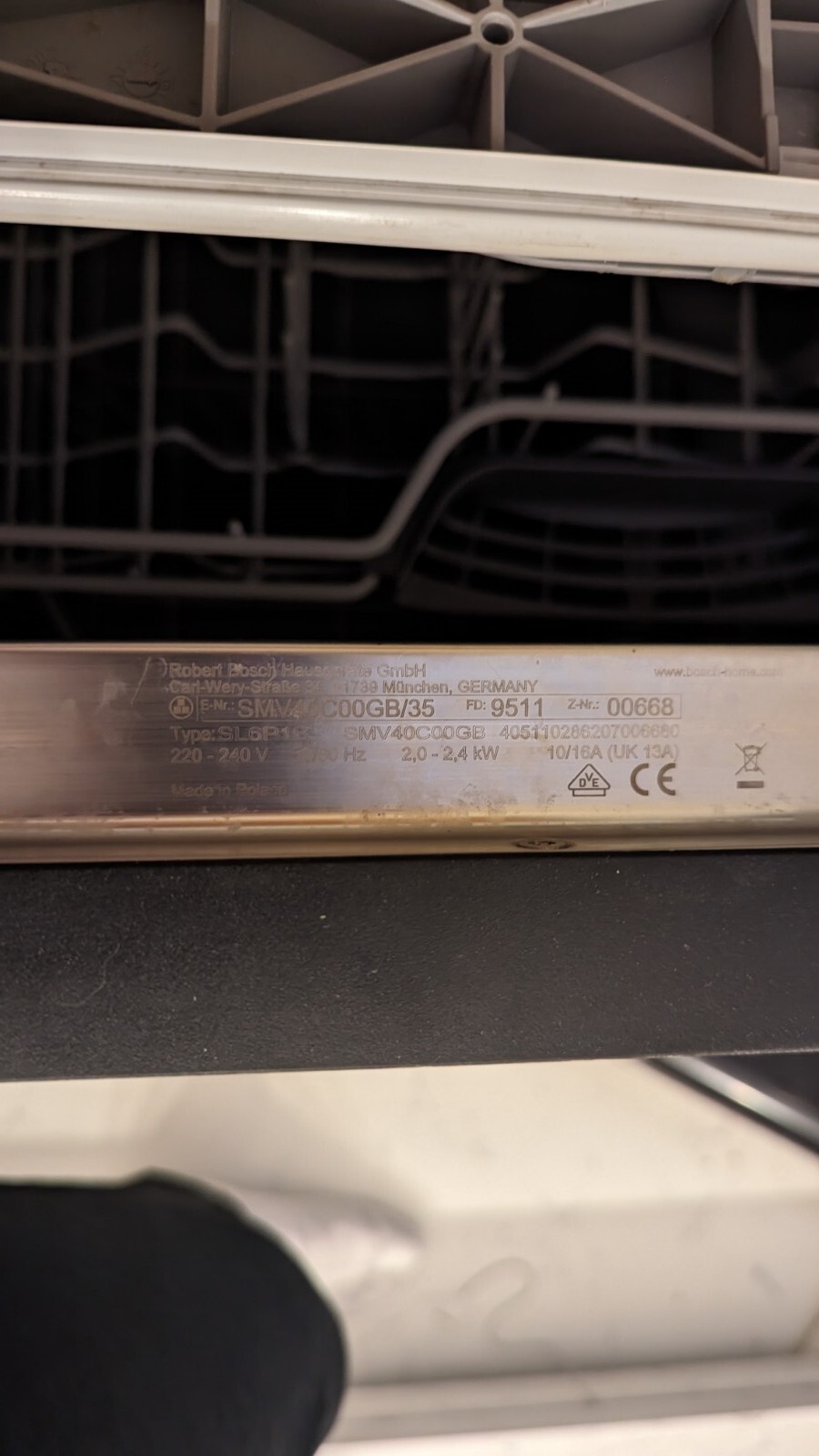 BOSCH SMV40C00GB Integrated Dishwasher Used Great Condition eBay