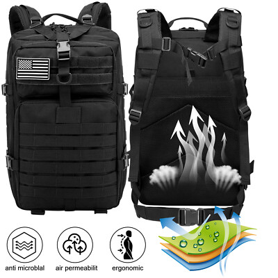 Grote Militaire Rugzak Heren, 45L Outdoor Leger Waterdichte Tactische Bundeswehr Rugzakken Molle Assault Survival Tactical Travel Backpack Voor Kamperen Trekking Wandelen Reizen Werk