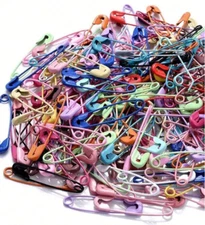 350pcs Colorful Safety Pins - Assorted Snap Fasteners for Jewelry & Crafts - NEW