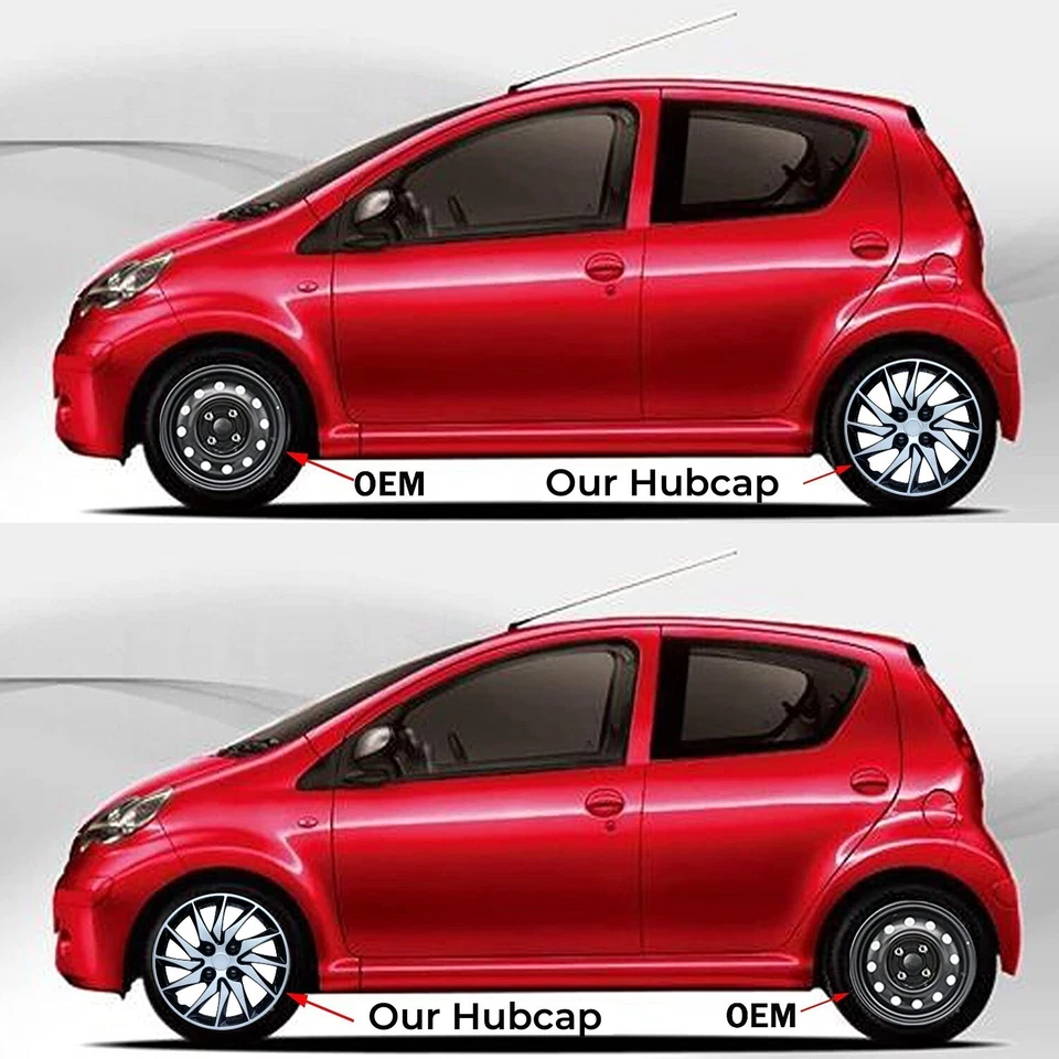 Black & Silver Set (4pcs) fit for 2007-2011 Pontiac G5 15" Hubcaps Wheel Covers - Image 3 of 4