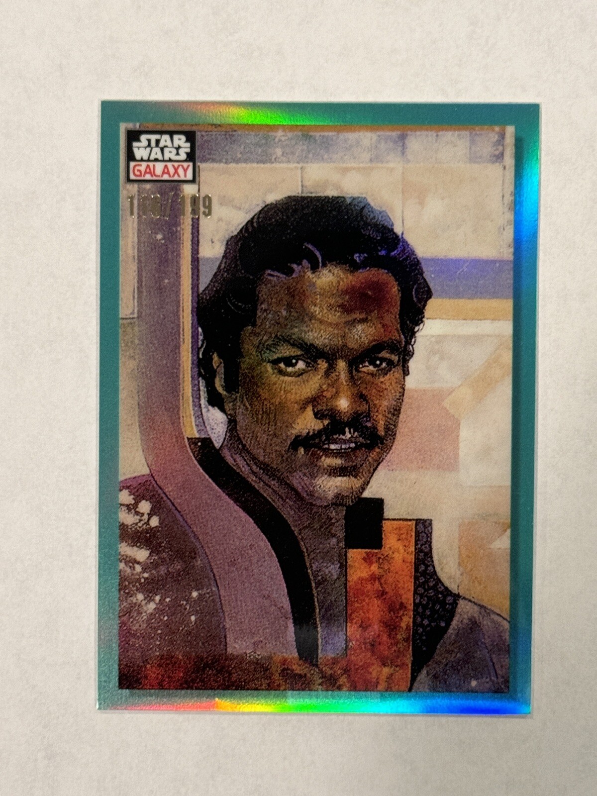 2023 Topps Star Wars Galaxy Chrome Lando Calrissian Aqua Refractor /199 Card #43